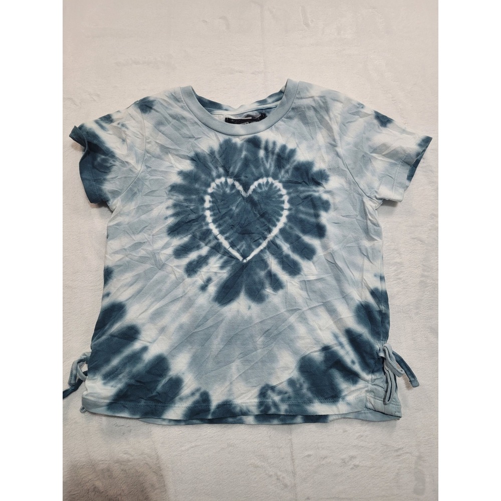NWT Xtraordinary T-Shirt Kids Large Navy Tie-Dye Heart Side Tie Tee